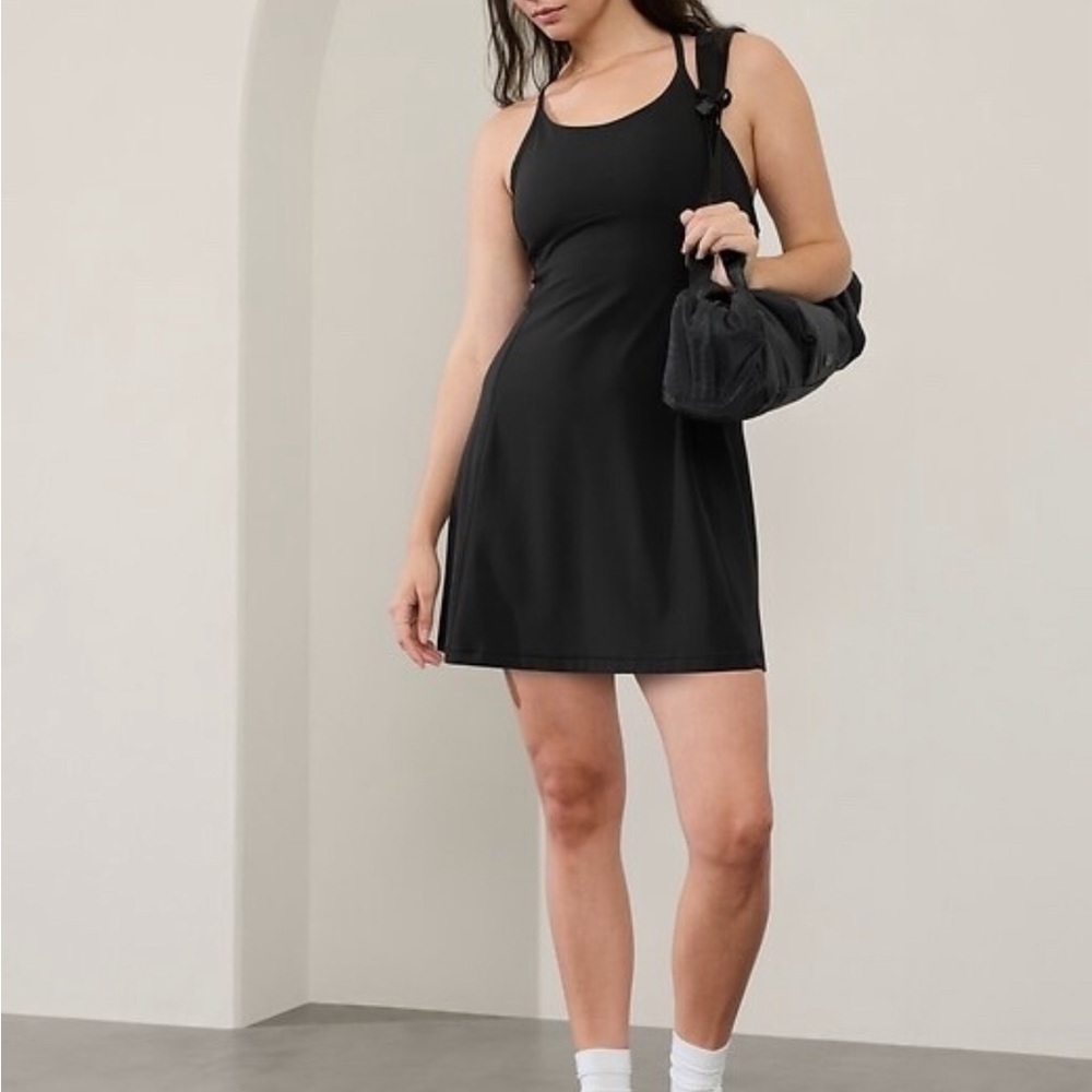 Athleta Vital Black Racerback Active Dress Size Medium EUC